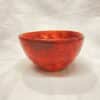 Rödorange keramikskål i lavaglasyr