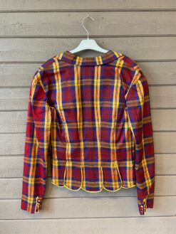 Vintage kavaj Nadine. H. rosa orange röd rutig. Storlek 36.