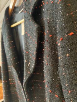 Vintage kavaj svart rutig rosa röd glitter